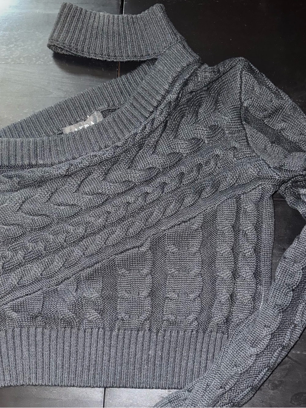 AKIRA Black Cable Knit Sweater
